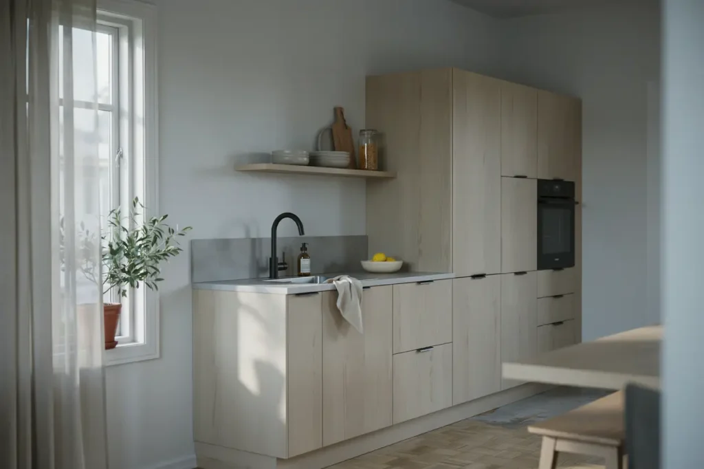 k ksrenovering med platsbyggda l sningar i l genhet i r sunda