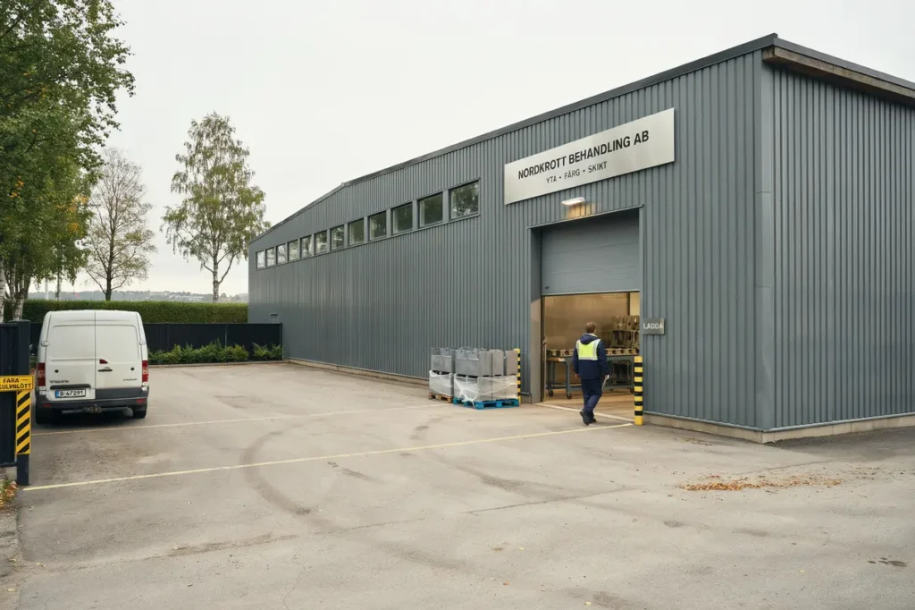 industriell lackering och ytbehandling av maskinkomponenter i huvudsta solna